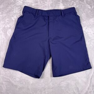 Zero Restriction Mens Golf Shorts Navy Blue Performance Size‎ 36 Flat Front